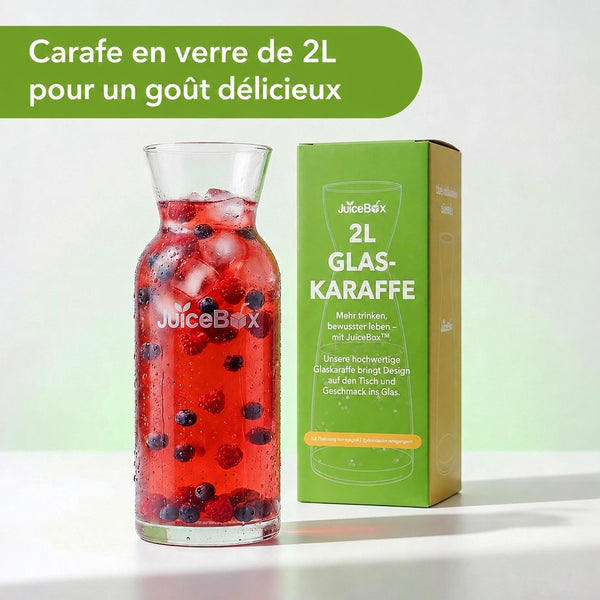 JuiceBox Carafe en Verre - 2 Litres