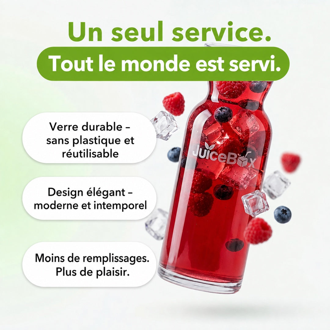 JuiceBox Carafe en Verre - 2 Litres