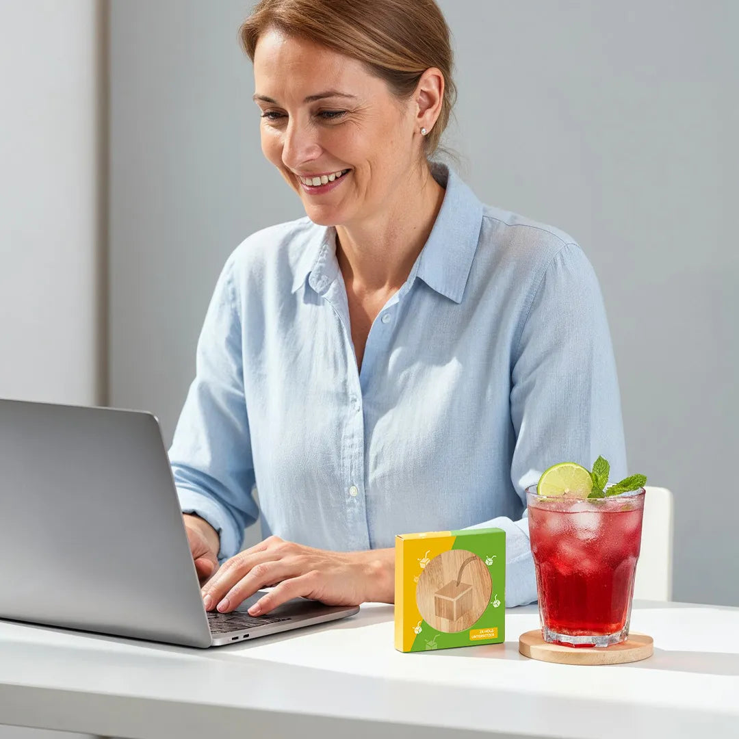 JuiceBox™ Sous-Verre en Bois