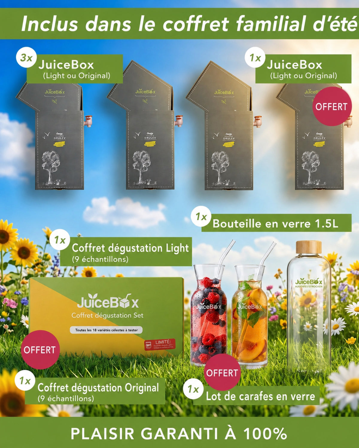 Coffret familial JuiceBox avec carafes