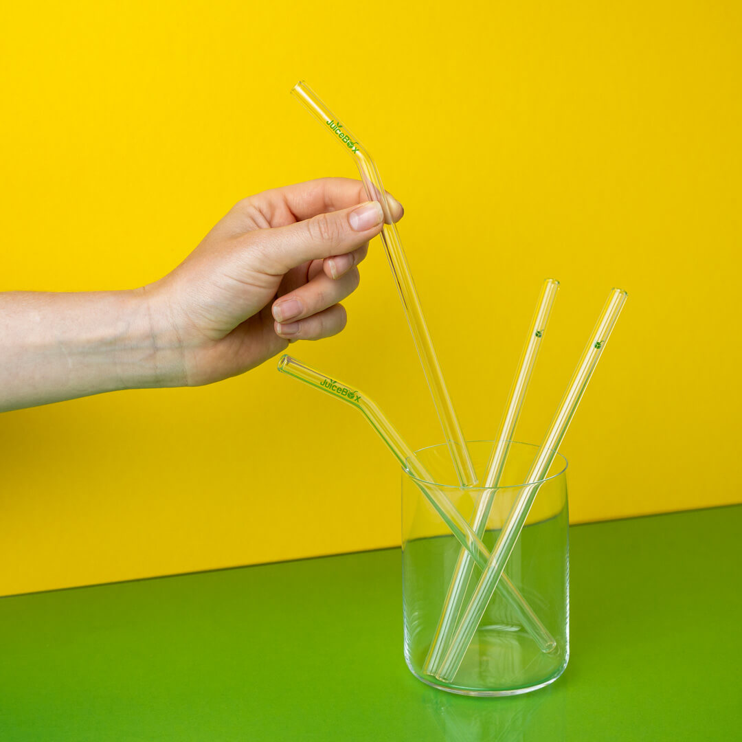 JuiceBox™ Lot de pailles en verre 4+1