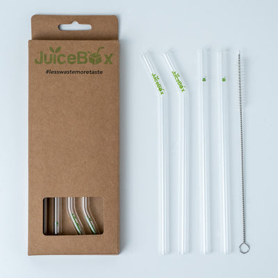 JuiceBox™ Lot de pailles en verre 4+1