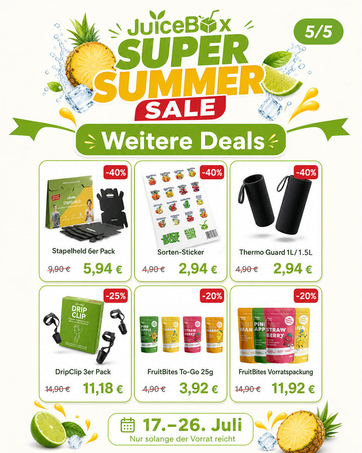 Autres offres : Stapelheld, stickers de saveurs, Thermo Guard, DripClip et FruitBites